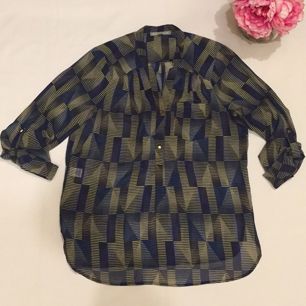 Daniele Rainn geometric sheer oversized blouse